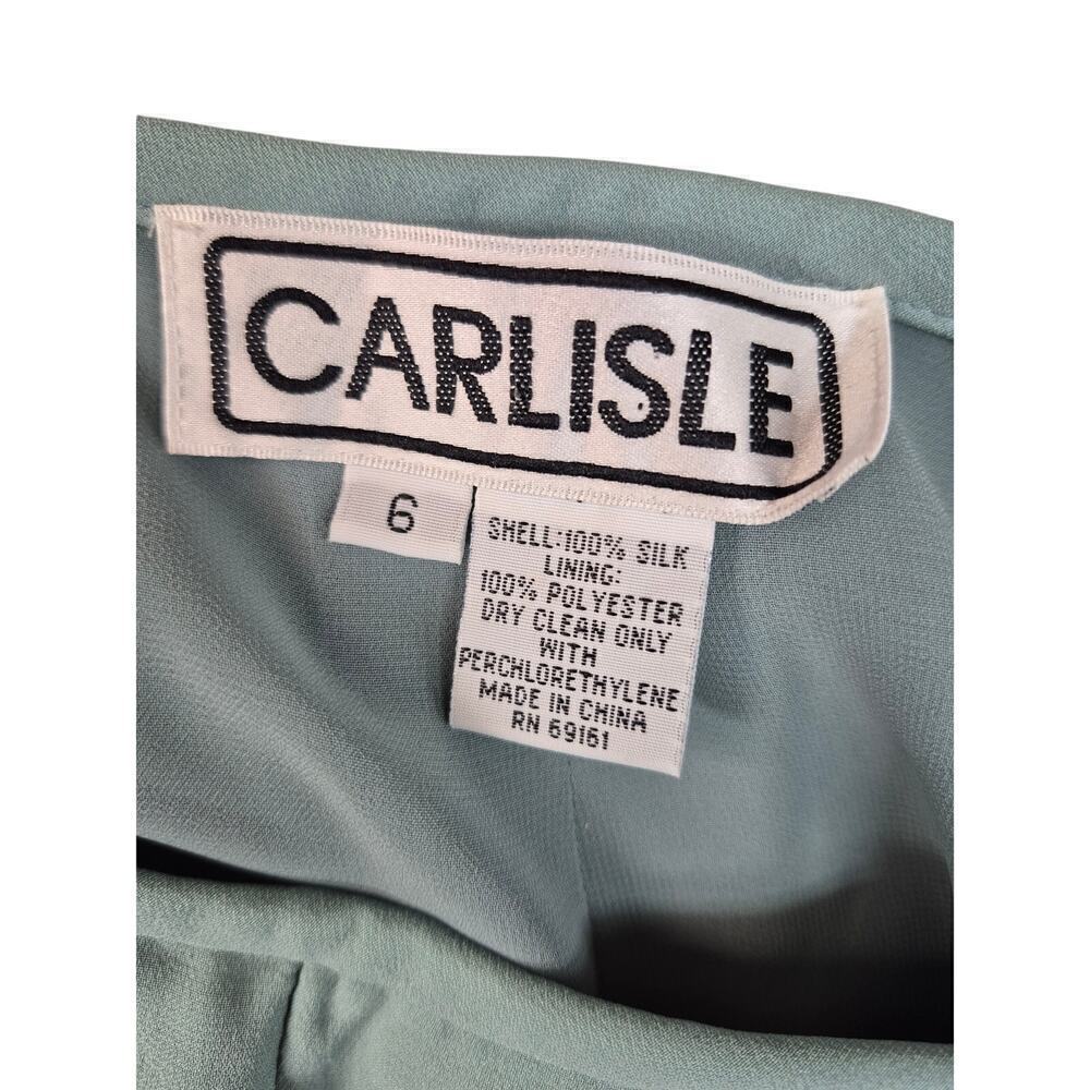 3 PC 80s VTG Carlisle Silk Pant Suit Yellow Geo Jacket +Blue/Green Pants Top S - Picture 9 of 13